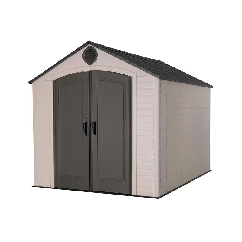 Lifetime 8′ x 10′ Outdoor Storage Shed – Durable Polyethylene Structure with Lockable Doors & Ventilation