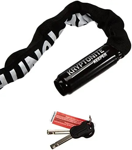 Kryptonite Keeper 712 4 Ft Heavy Duty Bike Chain Lock – Anti-Theft with Keys for Bike, Motorcycle, Scooter, Gate – Black