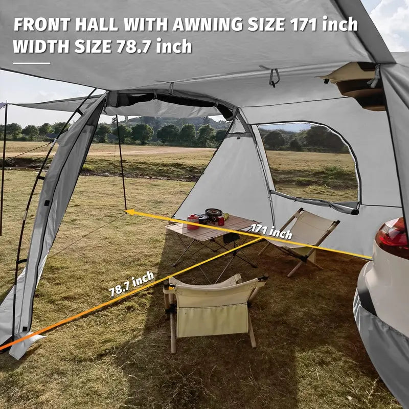 KAMPKEEPER Vehicle-Mounted Tailgate Awning Tent – Compact Shade & Shelter Solution for SUVs, Vans & Pickups