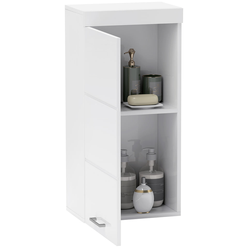 HOMCOM Zweistufiger Badezimmerschrank, Badkommode, wandmontiert, Spanplatte, MDF, Weiß