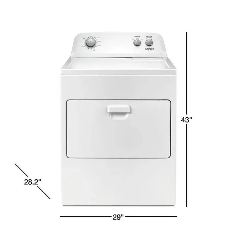 Whirlpool 7.0 Cu. Ft. Electric Dryer – AutoDry™ & Wrinkle Shield™ Features, White Finish (2025 Model)
