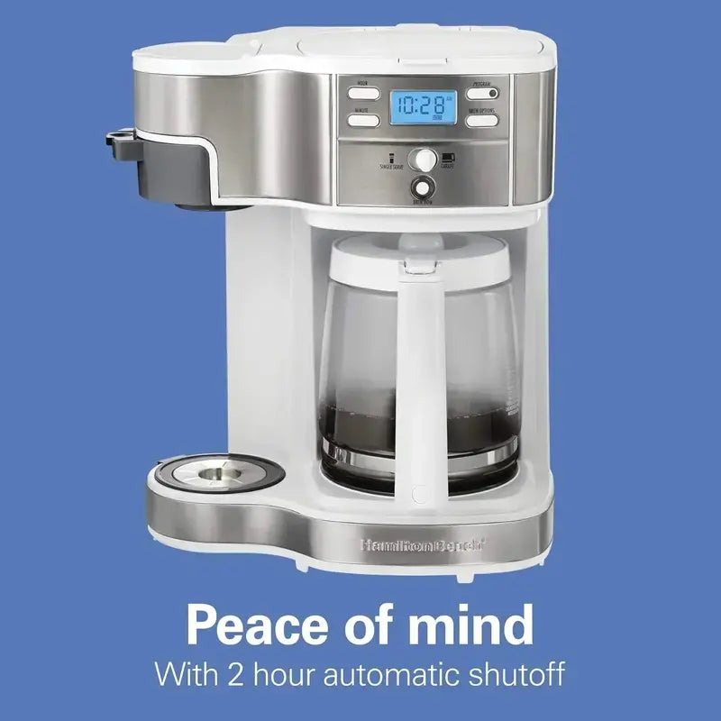 Hamilton Beach 12-Cup 2-Way Programmable Coffee Maker – Drip & Single-Serve with Glass Carafe