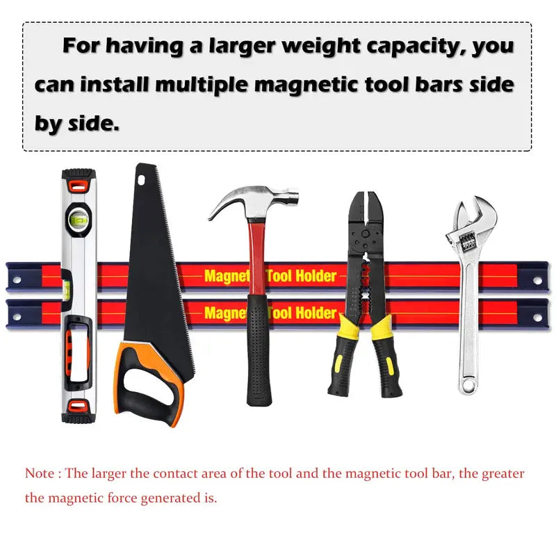 Six-Piece 18-Inch Magnetic Tool Holder Bars for Workshop Organization