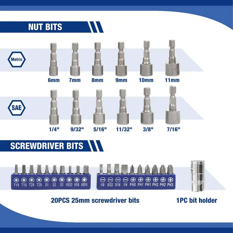 WORKPRO 70-Piece 1/4″ Drive Socket Set – Metric and SAE Sockets with Quick-Release Ratchet