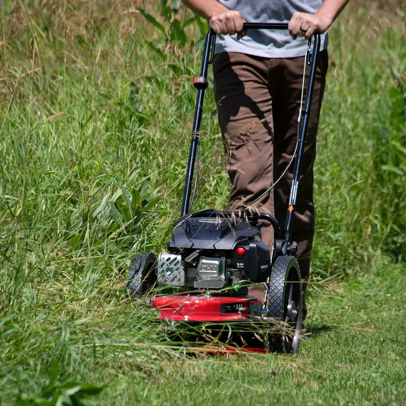 Viper 4-Cycle Walk-Behind String Trimmer Mower – 160cc Engine, 22″ Cutting Width, Never-Go-Flat Wheels, Adjustable Handle