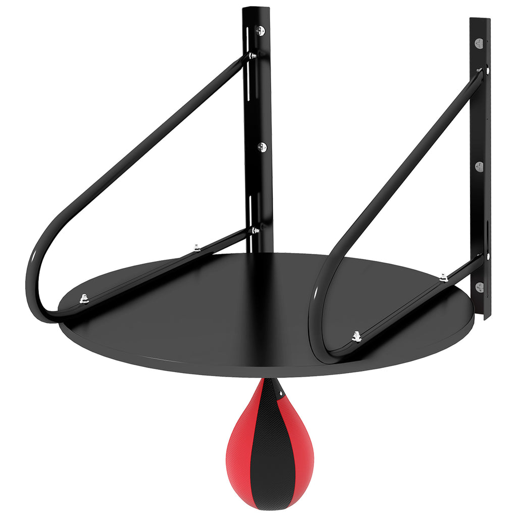 HOMCOM Punching Ball Speedball Boxen mit Drehplatte + Pumpe Höhenverstellbar Rot Schwarz